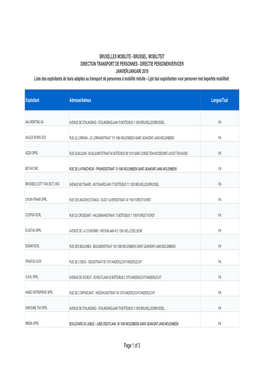 Copy of Adresses Exploitants Taxis V2