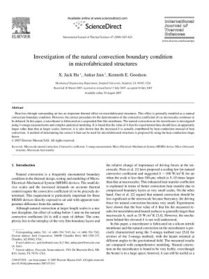 Investigation of the Natural Convection Boundary Condition in Microfabricated Structures
