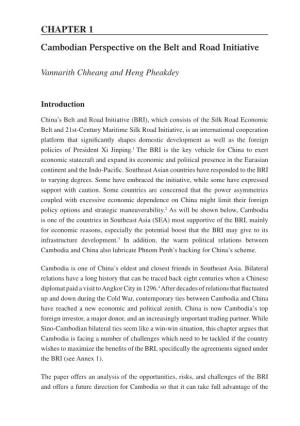 Cambodian Perspective on the Belt and Road Initiative CHAPTER 1