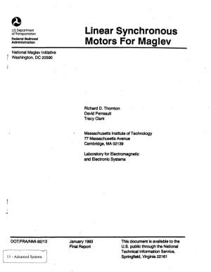 Linear Synchronous Motors for MAGLEV, US DOT, FRA, NMI, Richard D Thorton, 1993 -11-Advanced’ Systems