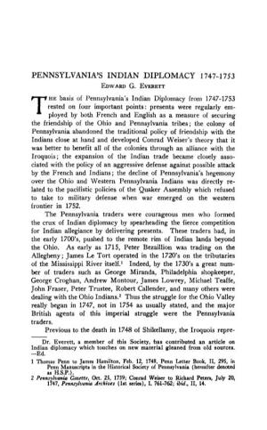 Pennsylvania's Indiandiplomacy 1747-1753