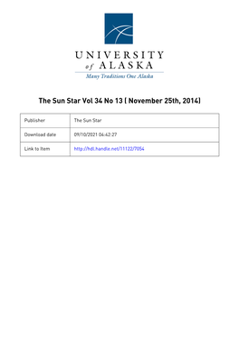 Sun Star Vol 34 No 13 ( November 25Th, 2014)