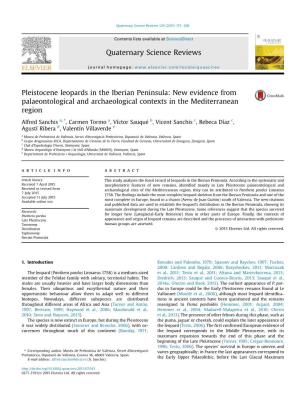 Pleistocene Leopards in the Iberian Peninsula: New Evidence from Palaeontological and Archaeological Contexts in the Mediterranean Region