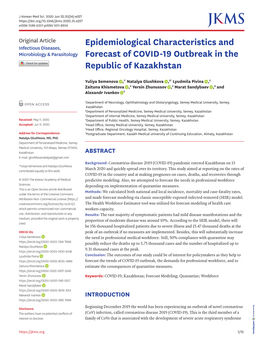 Epidemiological Characteristics and Forecast of COVID-19 Outbreak In