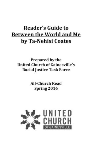 Reader's Guide to Between the World and Me by Ta-Nehisi Coates