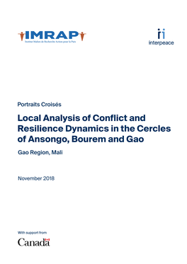 Local Analysis of Conflict and Resilience Dynamics in the Cercles of Ansongo, Bourem and Gao Gao Region, Mali
