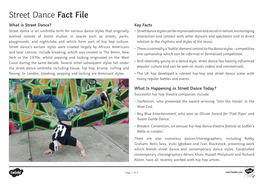 Street Dance Fact File