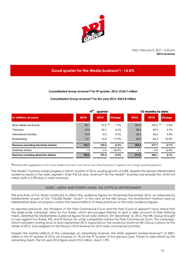 NRJ Group, the Restatement Method Used by Médiamétrie Does Not Properly Correct the Residual Effects of These Practices on the Radio Audience Figures