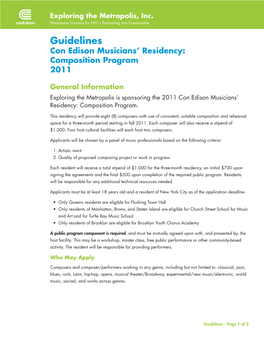Residency Guidelines 2011