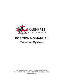 POSITIONING MANUAL Two-Man System