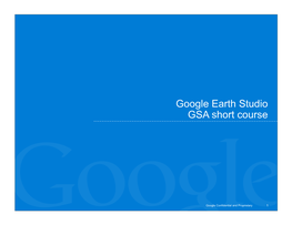 Google Earth Studio GSA Short Course