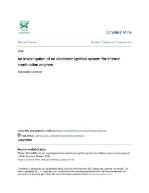An Investigation of an Electronic Ignition System for Internal Combustion Engines