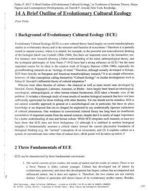 14A Rief Outline of Evolutionar Cultural Ecolo