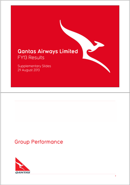 Qantas Airways Limited Investor Presentation FY13 Results