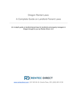 Oregon Rental Laws: a Complete Guide on Landlord-Tenant Laws
