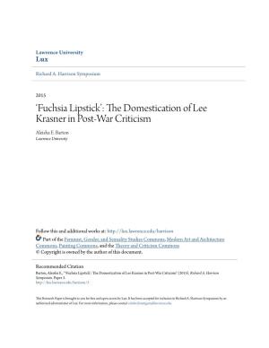 The Domestication of Lee Krasner in Post-War Criticism