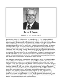 Harold R. Capener