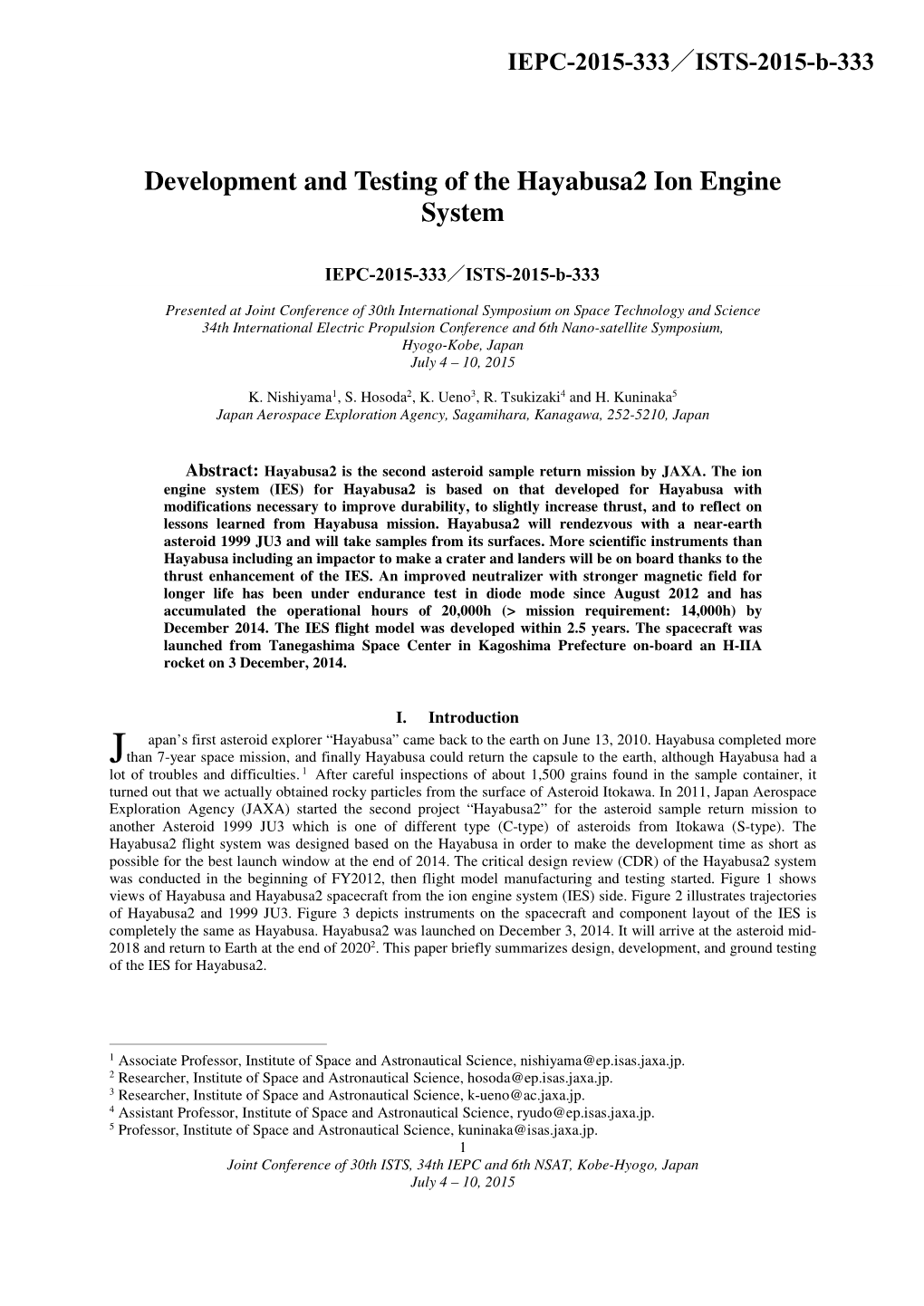 Development and Testing of the Hayabusa2 Ion Engine System