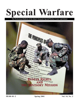 Special Warfare the Professional Bulletin of the John F
