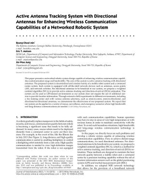 Active Antenna Tracking System with Directional Antennas for Enhancing Wireless Communication Capabilities of a Networked Robotic System