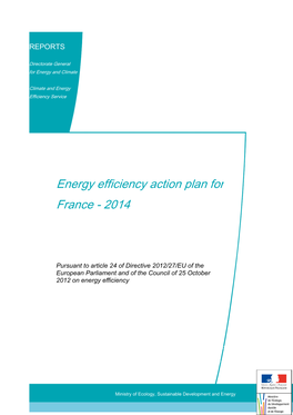 Energy Efficiency Action Plan for France - 2014