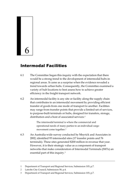 Chapter 6: Intermodal Facilities