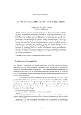 Active Externalism and Epistemic Internalism
