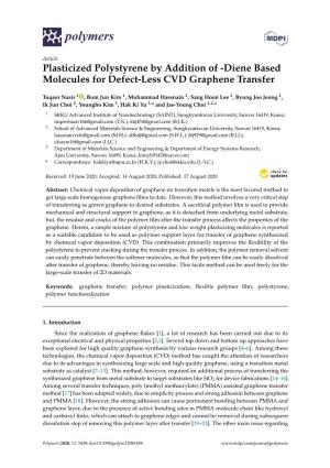 Plasticized Polystyrene by Addition of -Diene Based Molecules for Defect-Less CVD Graphene Transfer
