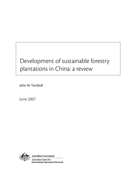 Development of Sustainable Forestry Plantations in China: a Review