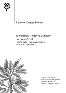 Bachelor Degree Project Hierarchical Temporal Memory Software Agent