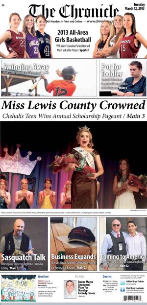 Miss Lewis County Crowned Chehalis Teen Wins Annual Scholarship Pageant / Main 3