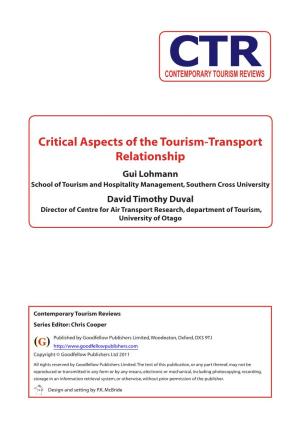 (G) Critical Aspects of the Tourism-Transport Relationship
