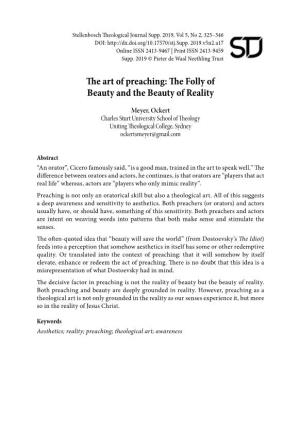 The Art of Preaching: the Folly of Beauty and the Beauty of Reality