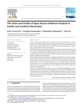 The State and Profile of Open Source Software Projects in Health and Medical Informatics