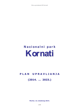 Plan Upravljanja NP Kornati 2014...2023