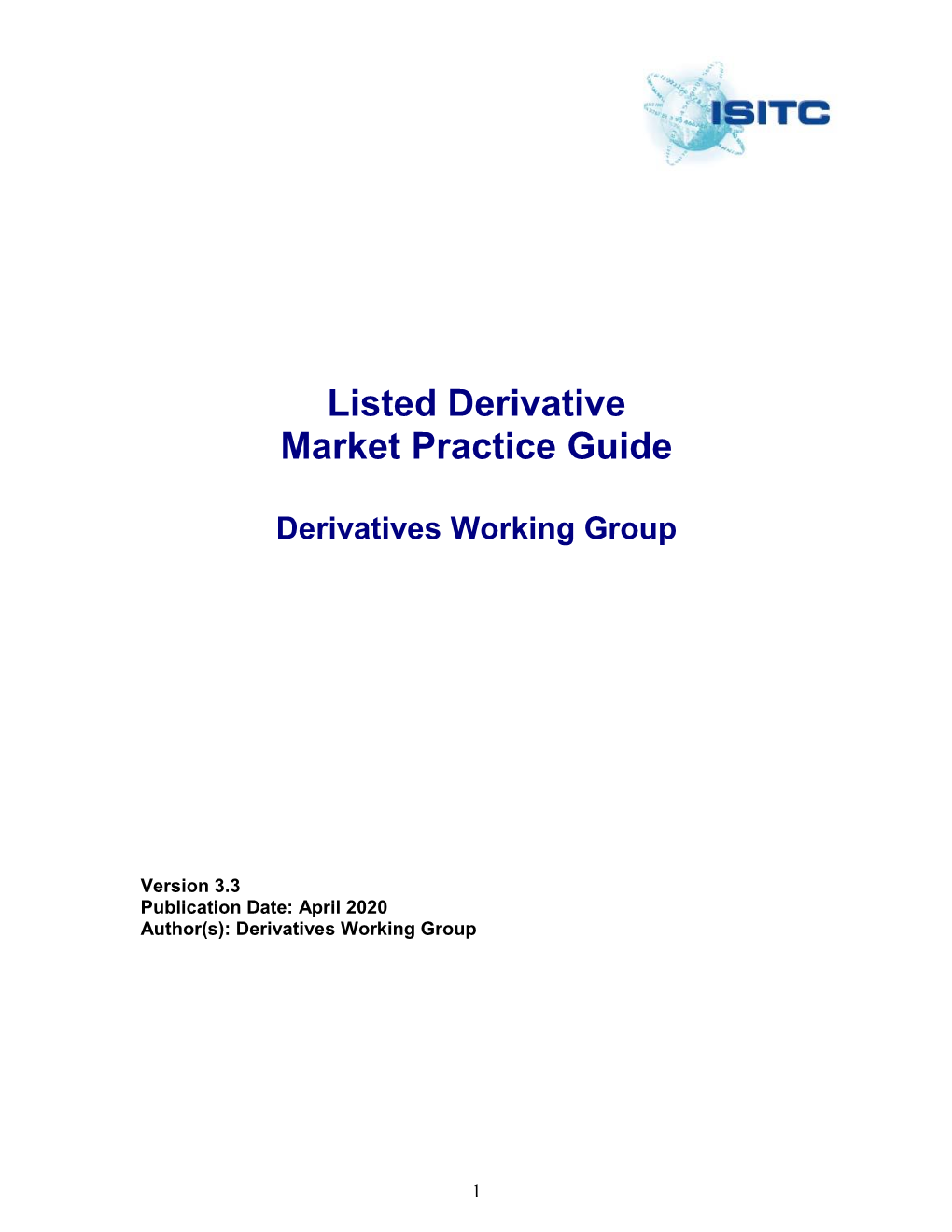 Listed Derivative Market Practice Guide
