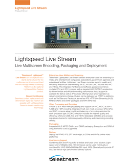 Lightspeed Live Stream Product Sheet