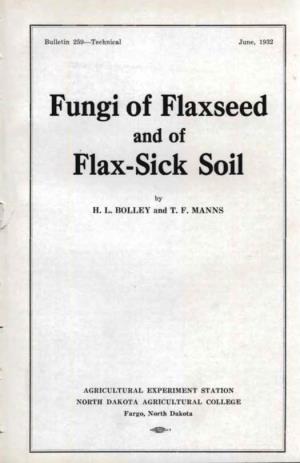 Fungi of Flaxseed Flax-Sick Soil