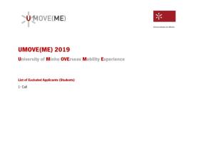 UMOVE(ME) 2019 University of Minho Overseas Mobility Experience
