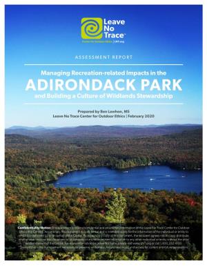Adirondack Park Assessment Leave No Trace