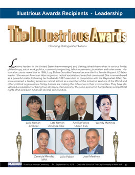 Illustrious Awards Recipients - Leadership