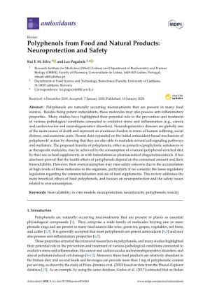 Polyphenols from Food and Natural Products: Neuroprotection and Safety