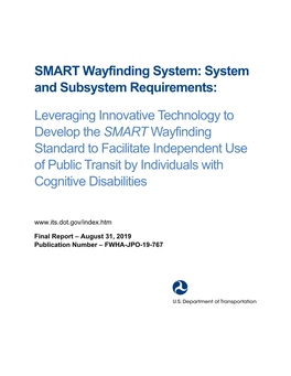 SMART Wayfinding System: System and Subsystem Requirements