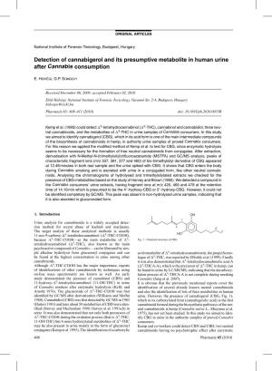 Detection of Cannabigerol and Its Presumptive Metabolite in Human Urine After Cannabis Consumption