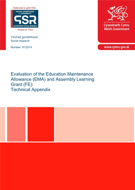 Evaluation of the Education Maintenance Allowance (EMA): Technical Appendix