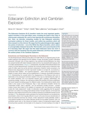 Ediacaran Extinction and Cambrian Explosion