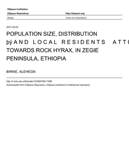Population Size, Distribution Þÿandlocalresidents