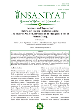 Language and Typology of Dakwahist Islamic Fundamentalism