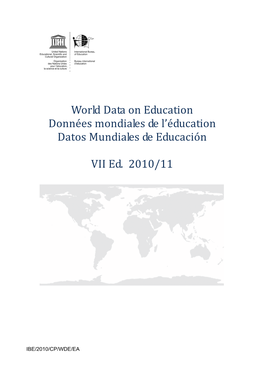Eritrea; World Data on Education, 2010/11; 2010