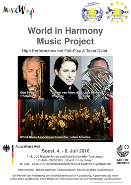 World in Harmony Music Project High Performance Mit Fair-Play & Team Geist!